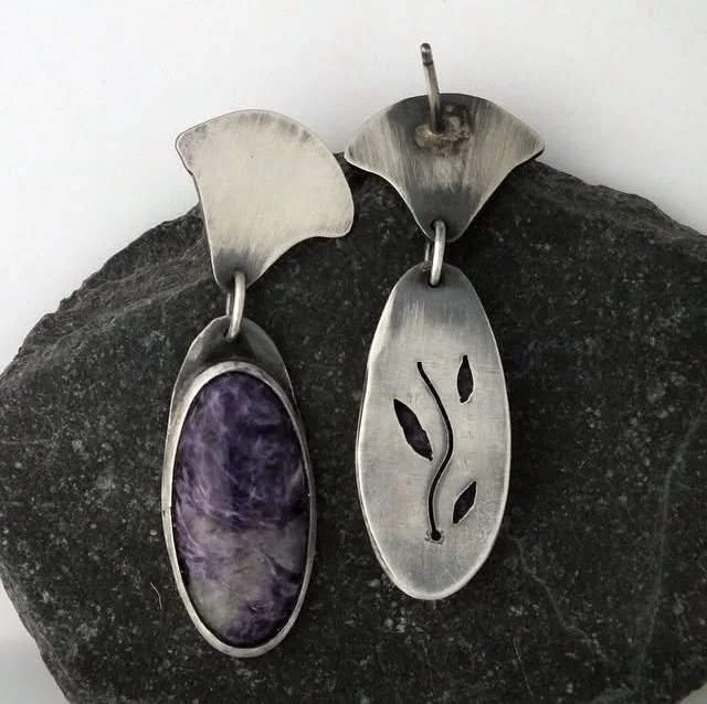Charoite Earrings by Anne Nelson