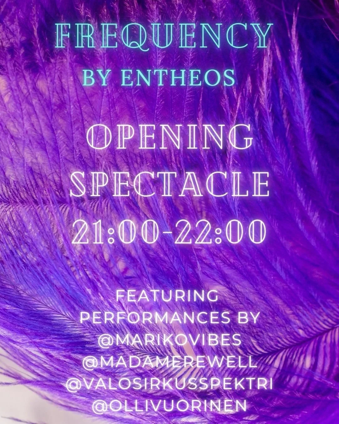 👁️ Frequency Opening Spectacle 21:00&ndash;22:00 👁️

The beginning of the night is more than a start &mdash; it is a tuning.

The Opening Spectacle guides us into a shared frequency where movement, light and sound merge into one immersive experienc