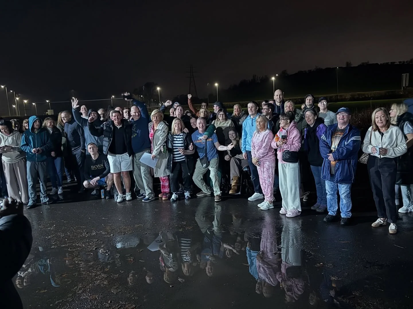 Recovery Retreat Glasgow Scotland 
It took a false fire alarm to get us outside in the cold for a photo. Over 70 of us. Salvation, deliverence and breakthrough. Healed, Sealed and delivered....everyone of us. Glory to God.