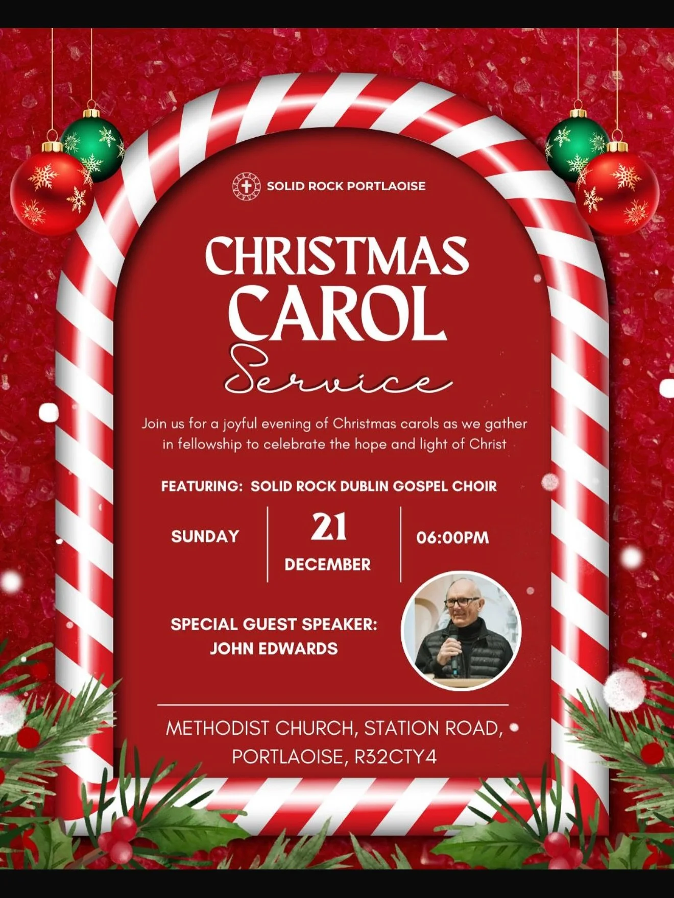 I'm speaking this Sunday evening (21st ) 6pm Carol Service in Portlaois Solid Rock Church(address is in the event poster above.) 
I have a very encouraging word to share....this will help prepare you for 2026. Hope to see you there.