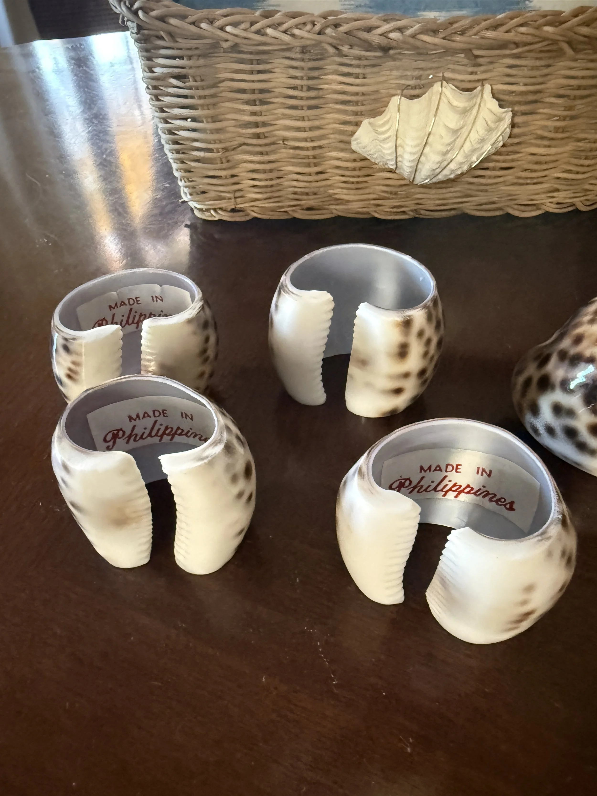 cowrie shell napkin rings for a beach party.