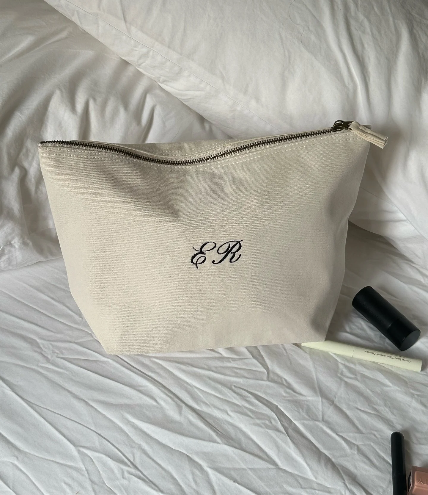 custom monogrammed pouch <3