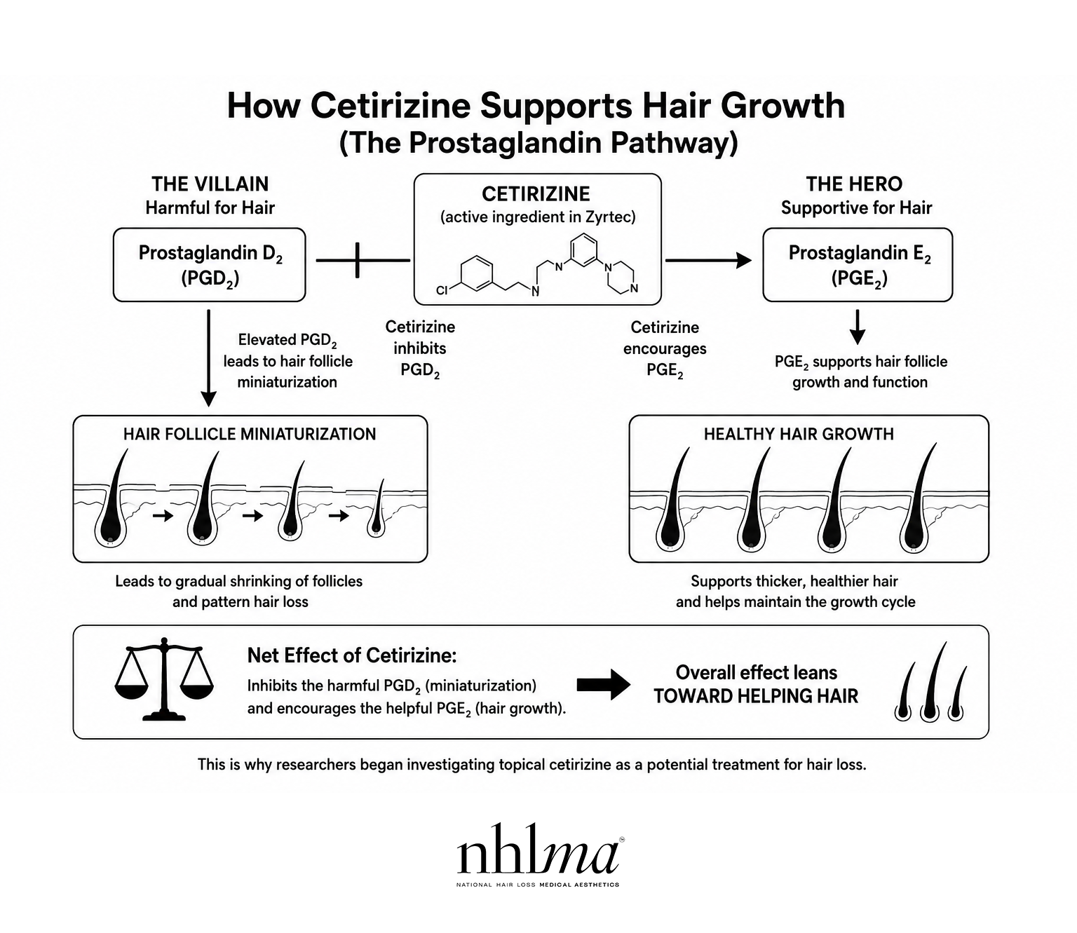 Cetirizine and hair growth diagram