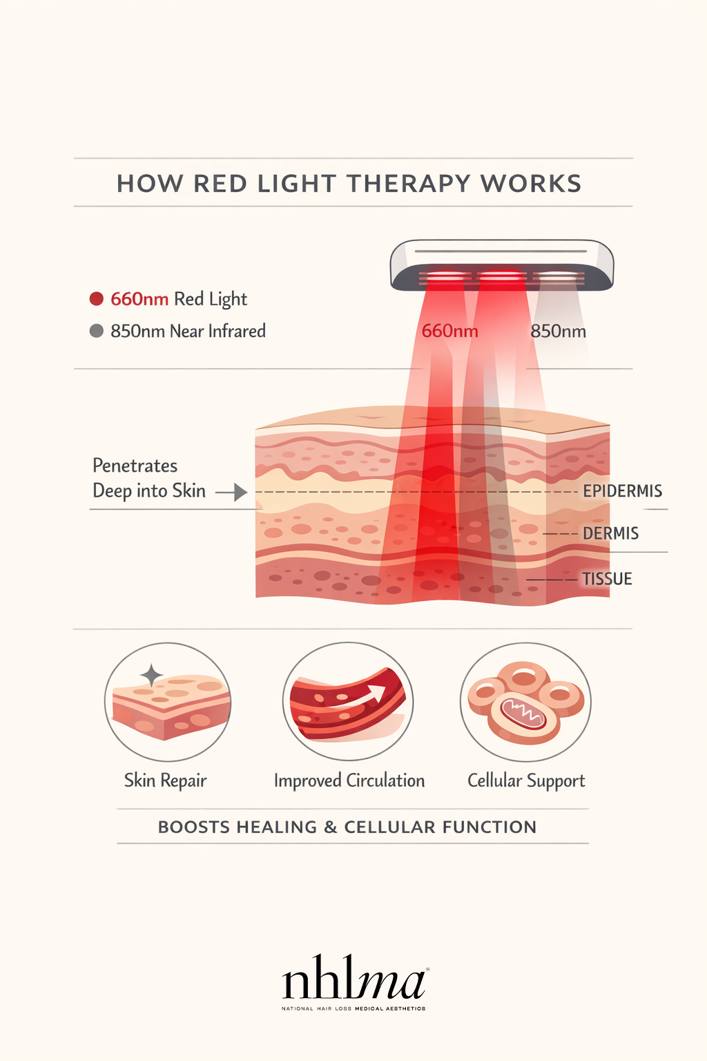 how red light therapy works using an NHLMA device