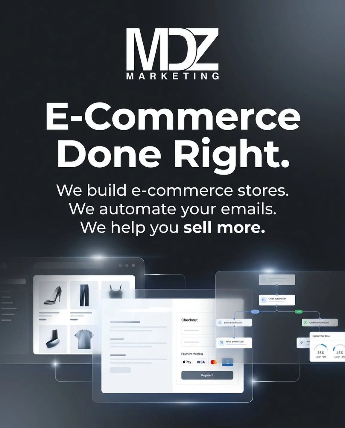 E-Commerce. Done Right.
We build stores that convert.
We automate the follow-up.
We help brands sell more.
👉 Let&rsquo;s build it right the first time. #EcommerceMarketing #ShopifyExperts #OnlineBusiness #DigitalGrowth #EmailAutomation