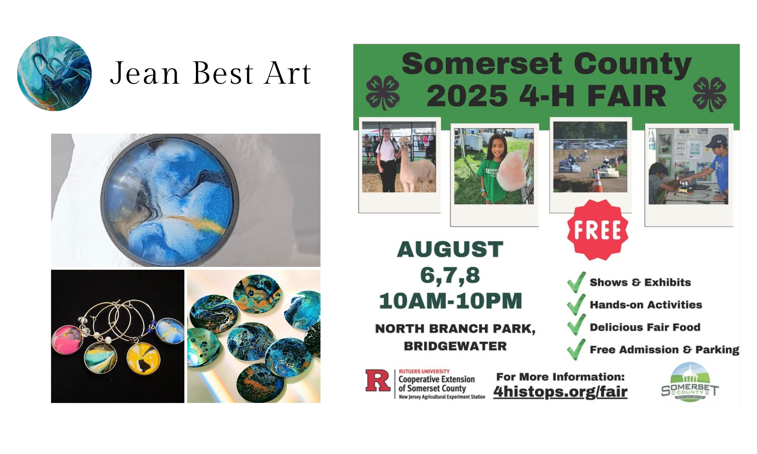 Jean Best at the Somerset County 4H Fair on Aug. 6 - Aug 8, 2025