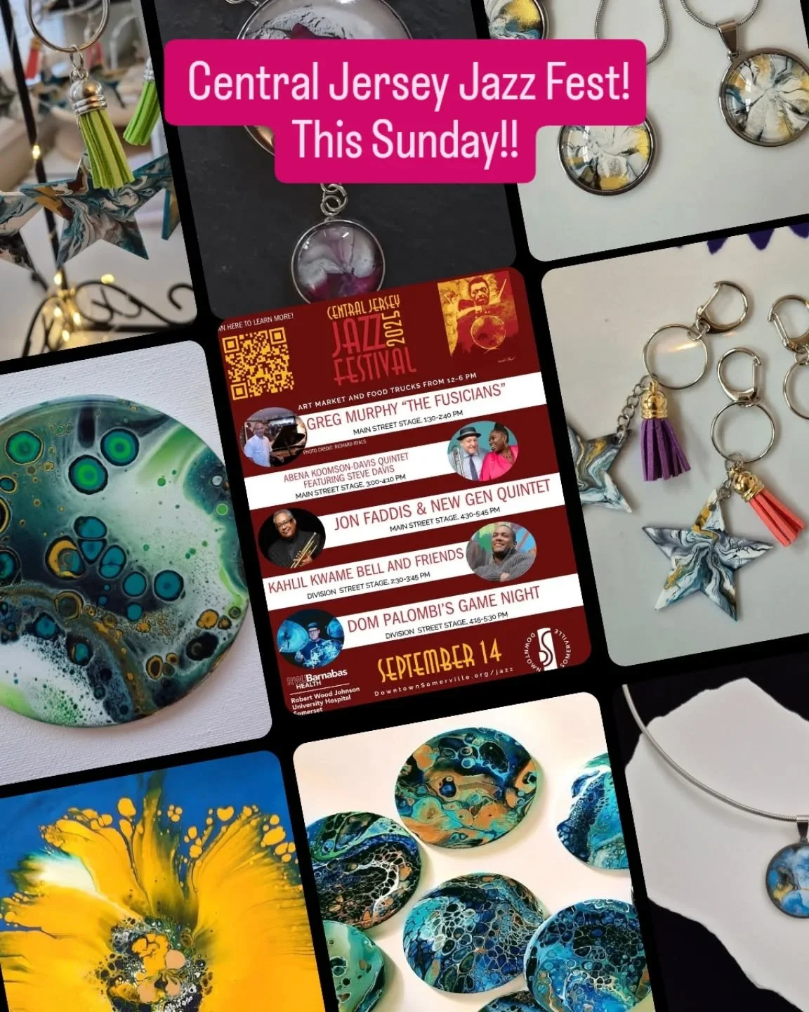 Central Jersey Jazz Fest this Sunday in downtown Somerville!! Enjoy the beauty of September sun while you listen to Jazz greats and stroll among the artists' displays! 12 - 6pm.
@https://www.jeanbest.art #centraljerseyjazzfest #downtownsomervillealli