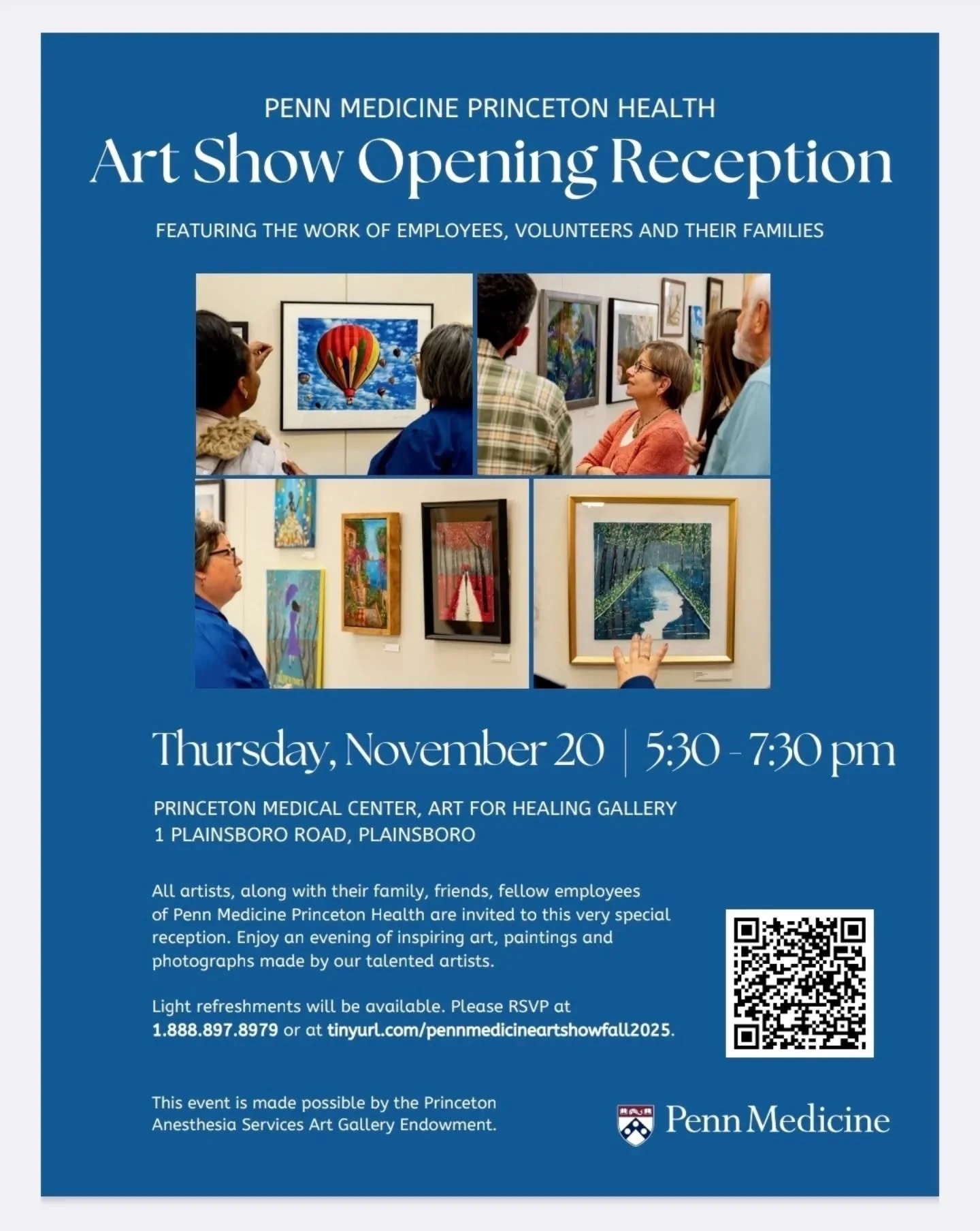Two of my large watercolor paintings were selected to be on display at this exhibit! Please lmk if you'd like to join me for the opening artist reception at Penn Medical Center in Plainsboro on Nov 20 from 5:30-7:30pm.