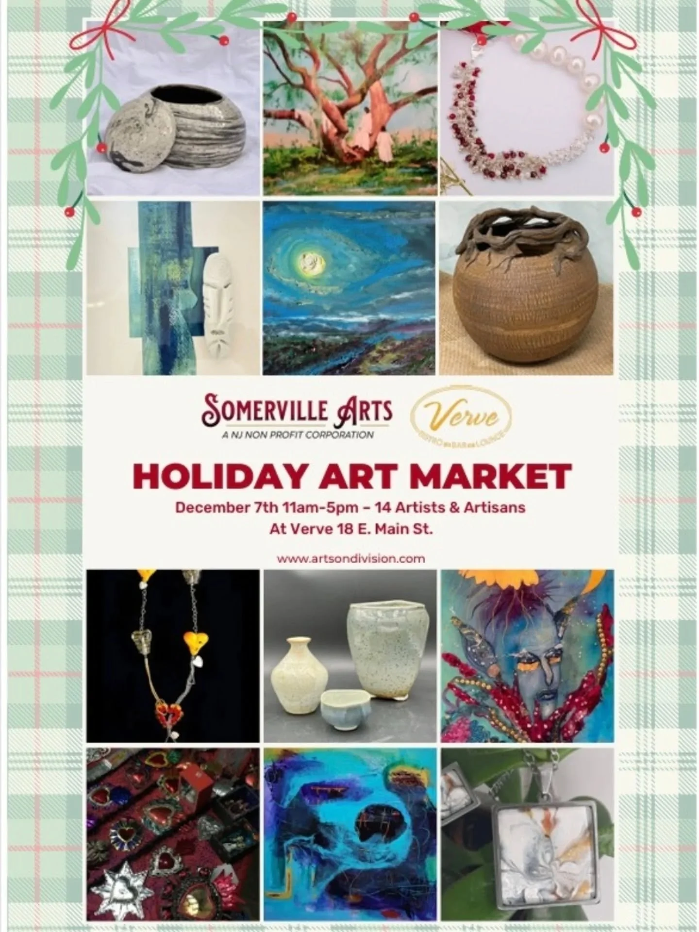 Hope to see you at Verve Restaurant this Sunday Dec 7 for pop up Holiday Art Market!!