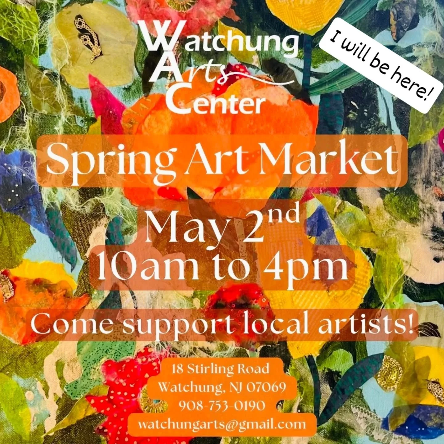 Let's emerge from our hibernation and celebrate the new season of Spring! Watchung Arts Center is hosting Spring Art Market on May 2 from 10-4. Local artist's works for sale just in time for Mother's Day gifting. I will have my signature jewelry, pur