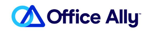 Office Ally logo with a stylized uppercase 'A' inside a circle, followed by the text 'Office Ally' in dark blue.