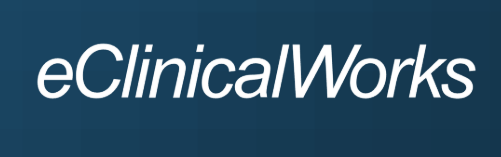 eClinicalWorks logo on a dark background.