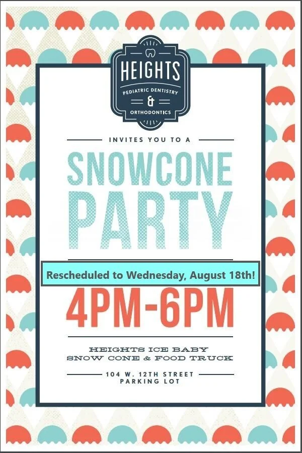 Snow Cone Party RESCHEDULED!
