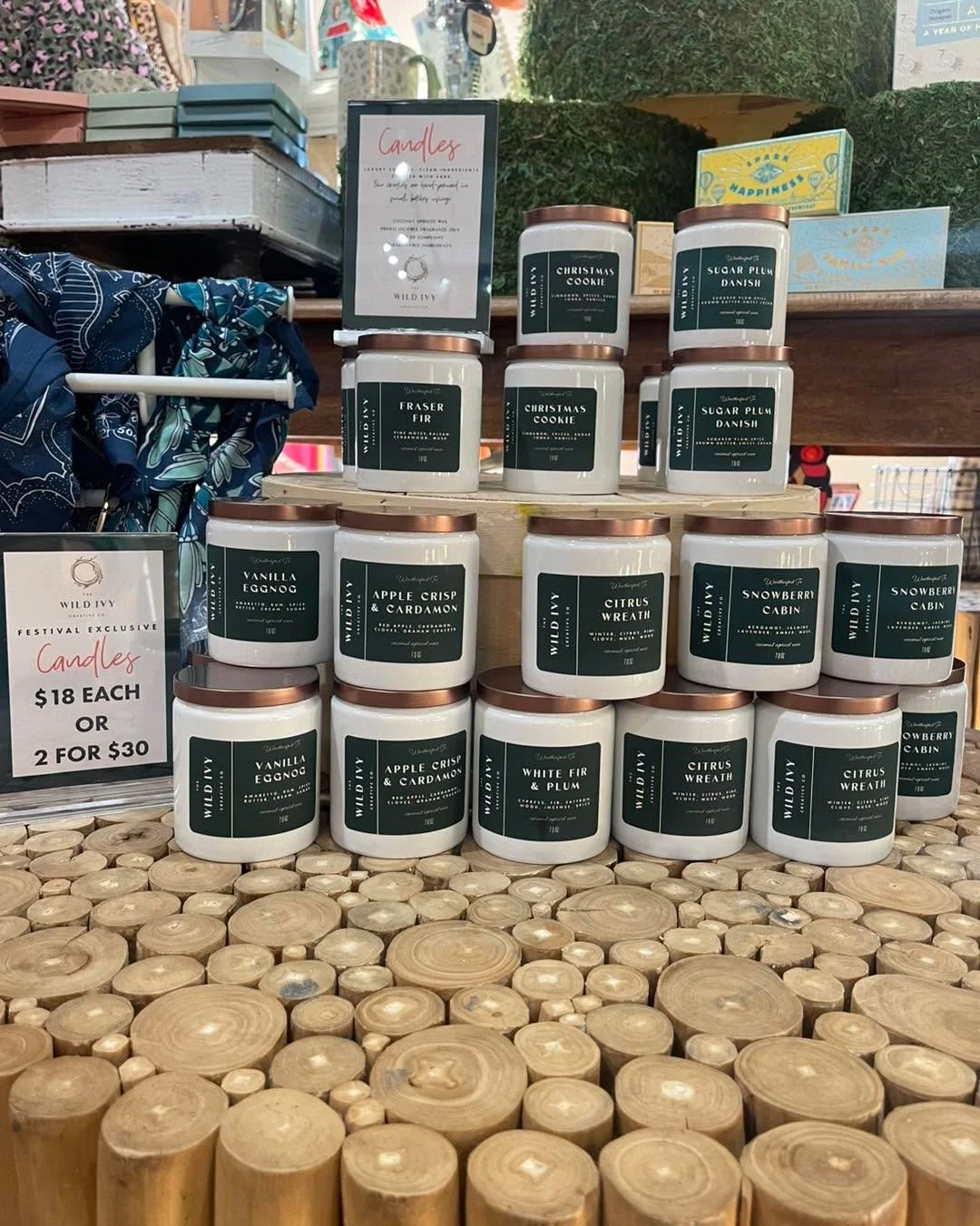 Limited edition holiday scents now available for grab and go. Made with our same commitment to high quality non toxic fragrance oils and natural coconut apricot wax! Last minute gift ideas.