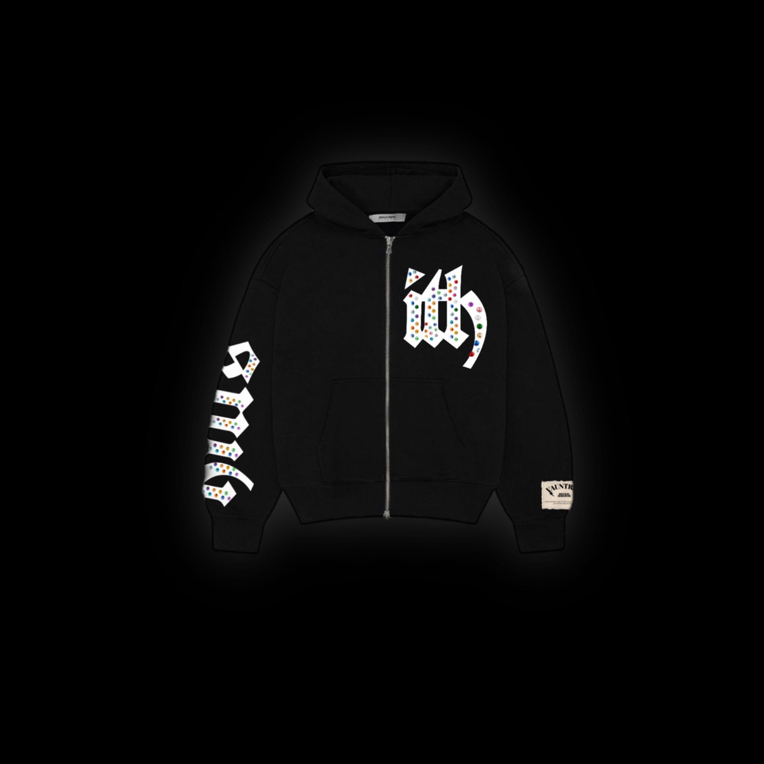 Rhinestone ITH Zip Up Hoodie