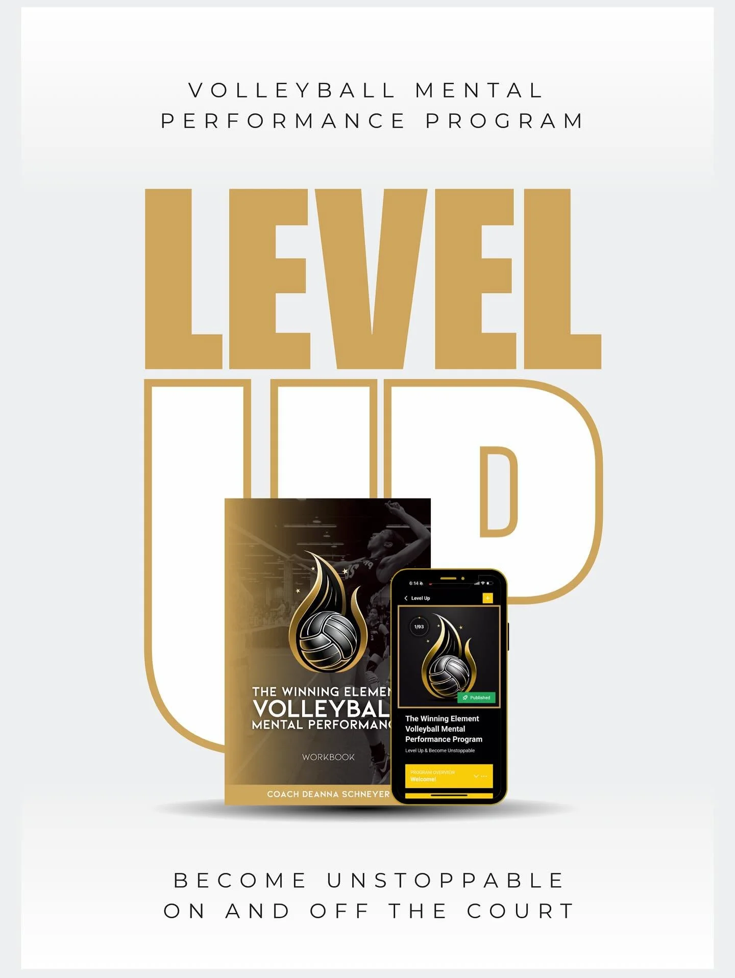 Level Up With The Volleyball Mental Performance Program

Every player has a NEXT LEVEL - are you ready to get to yours? How are you going to get there? That&rsquo;s where&nbsp;The Winning Element Volleyball Mental Performance Program&nbsp;comes in.
G