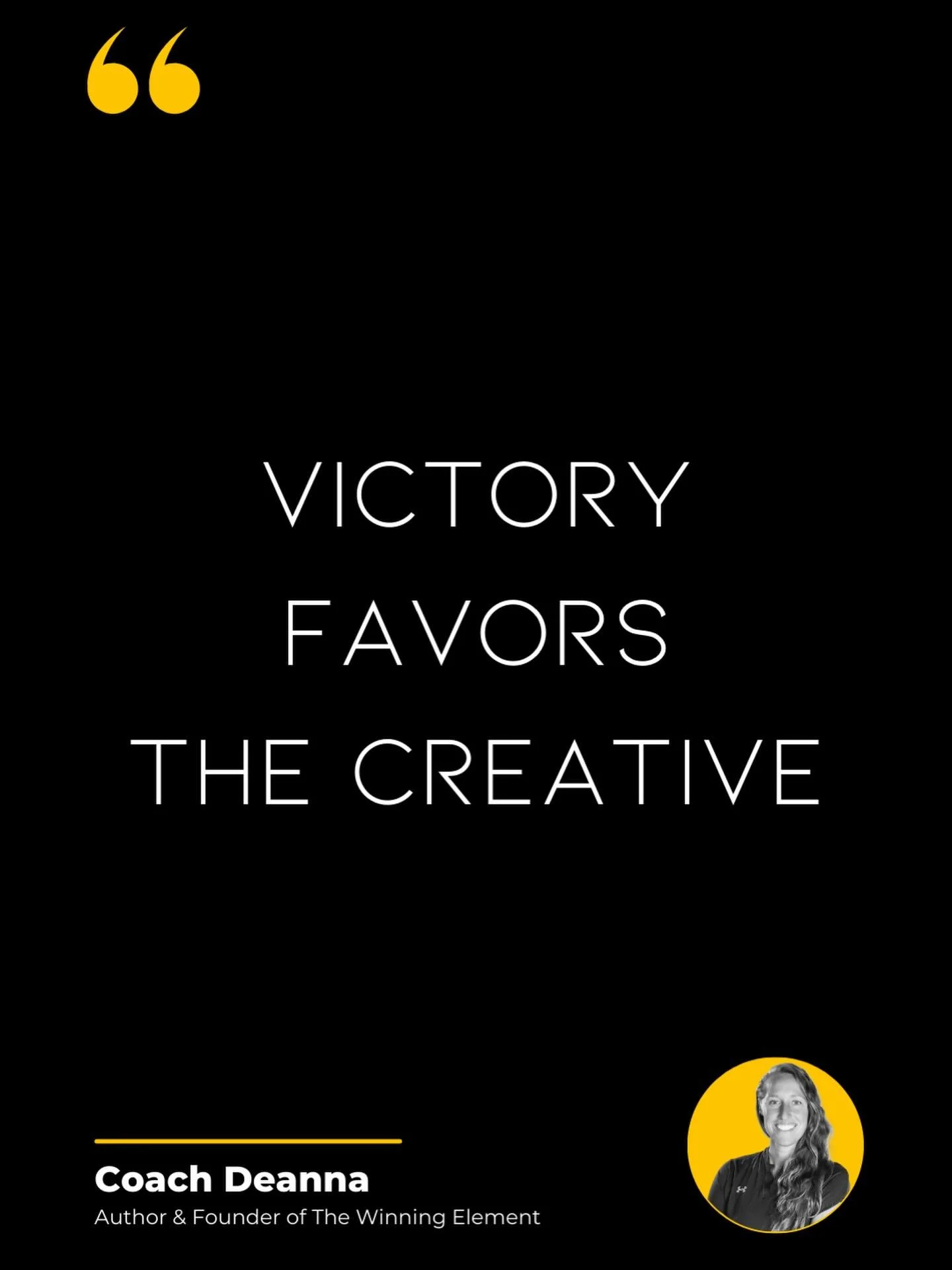 Victory doesn&rsquo;t belong to the perfect.
 It belongs to the creative.

The players who adapt.
 Who see options instead of obstacles.
 Who stay present and play free under pressure.

Creativity isn&rsquo;t chaos &mdash; it&rsquo;s intelligence in 