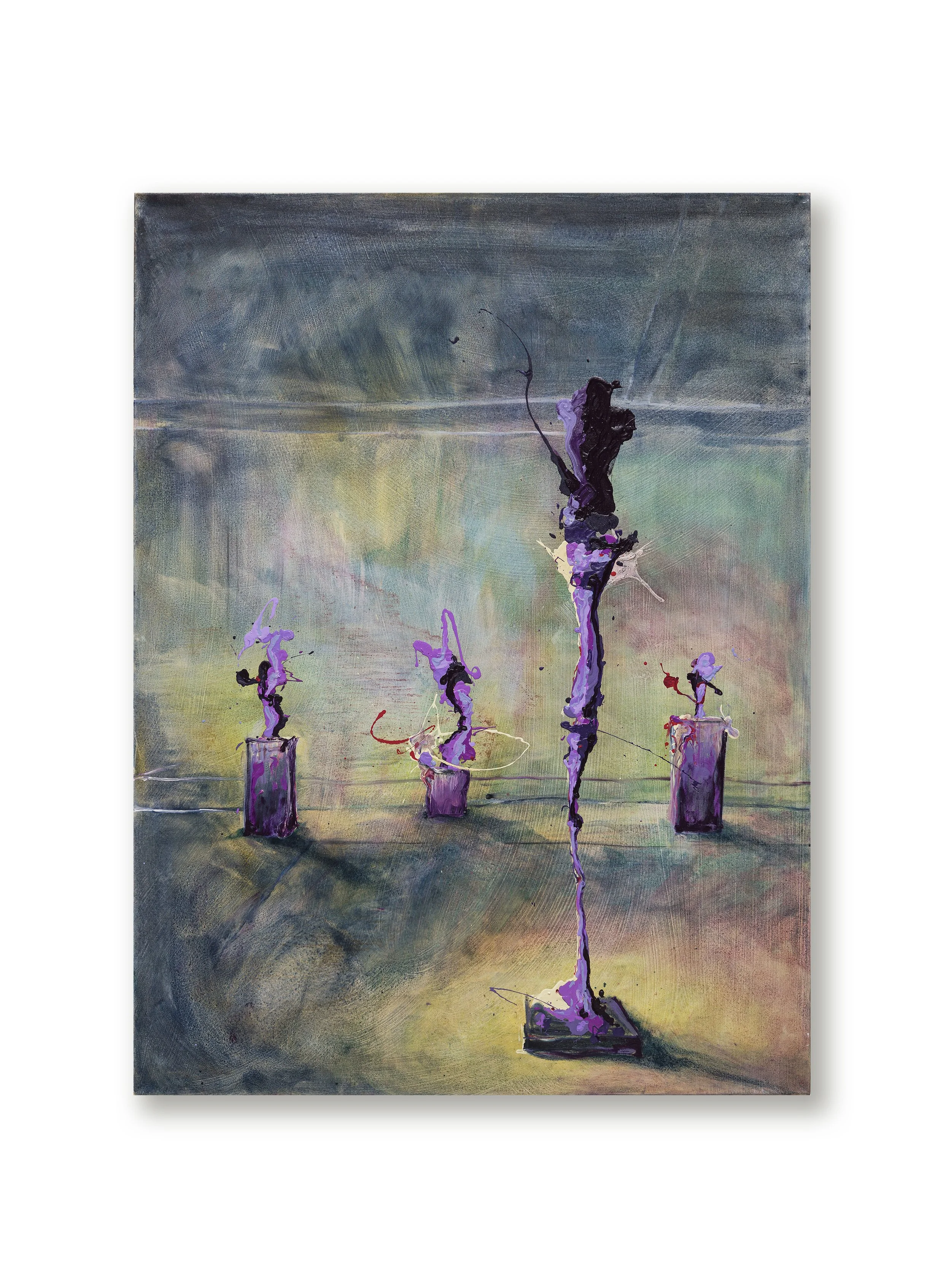 Michael Alexander Campbell,
A baby looking at the Giacometti Sculptures, 2025
Oil on Canvas
135x 180 cm (53.2 x 70.9 inches)