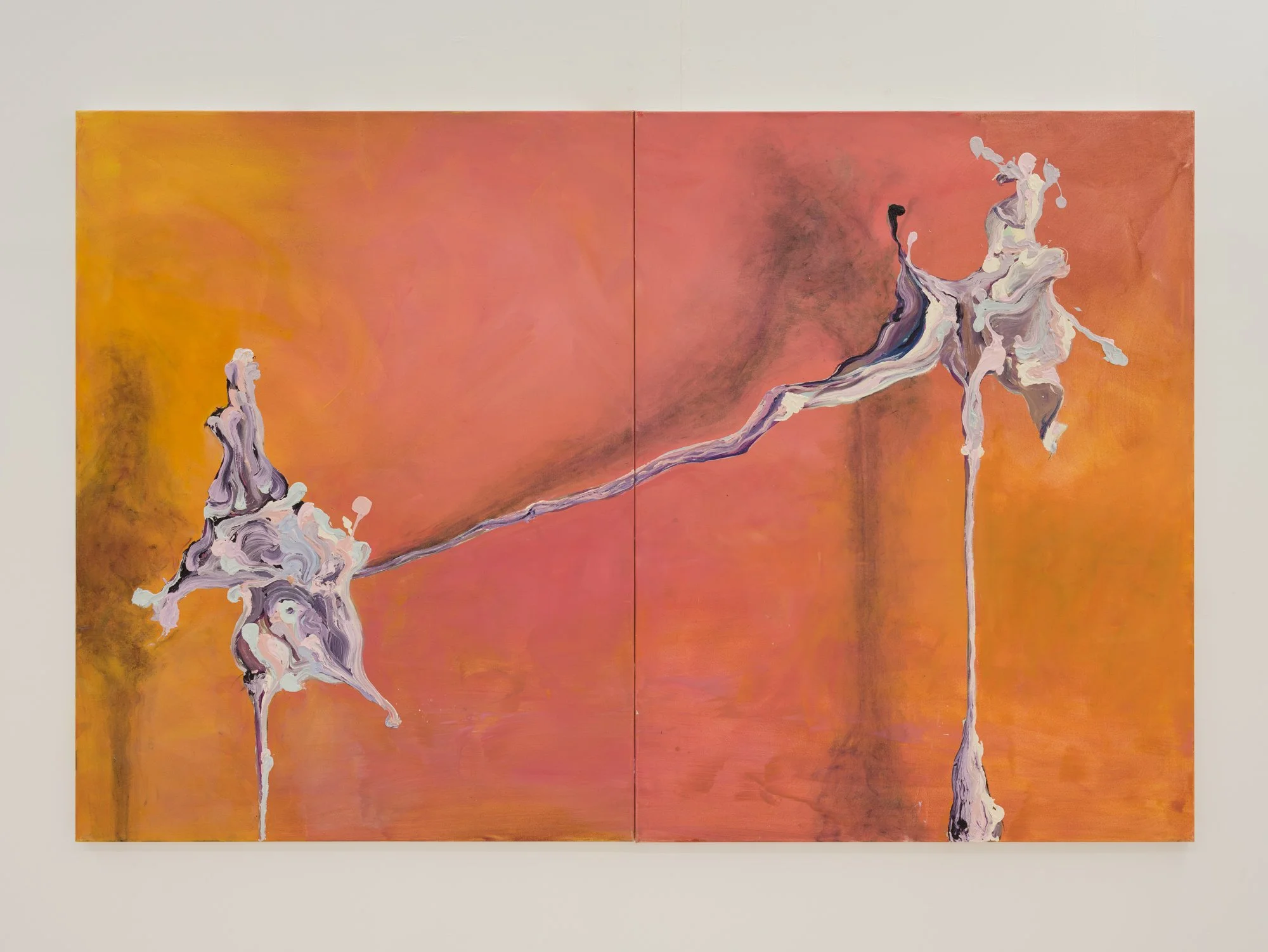 Michael Alexander Campbell, Leo's Lunch at Casalinga, 2025, Oil on canvas (diptych), 170 x 260 cm (67 x 102 inches)