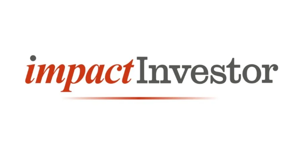 "impact Investor" logo with text in red and gray
