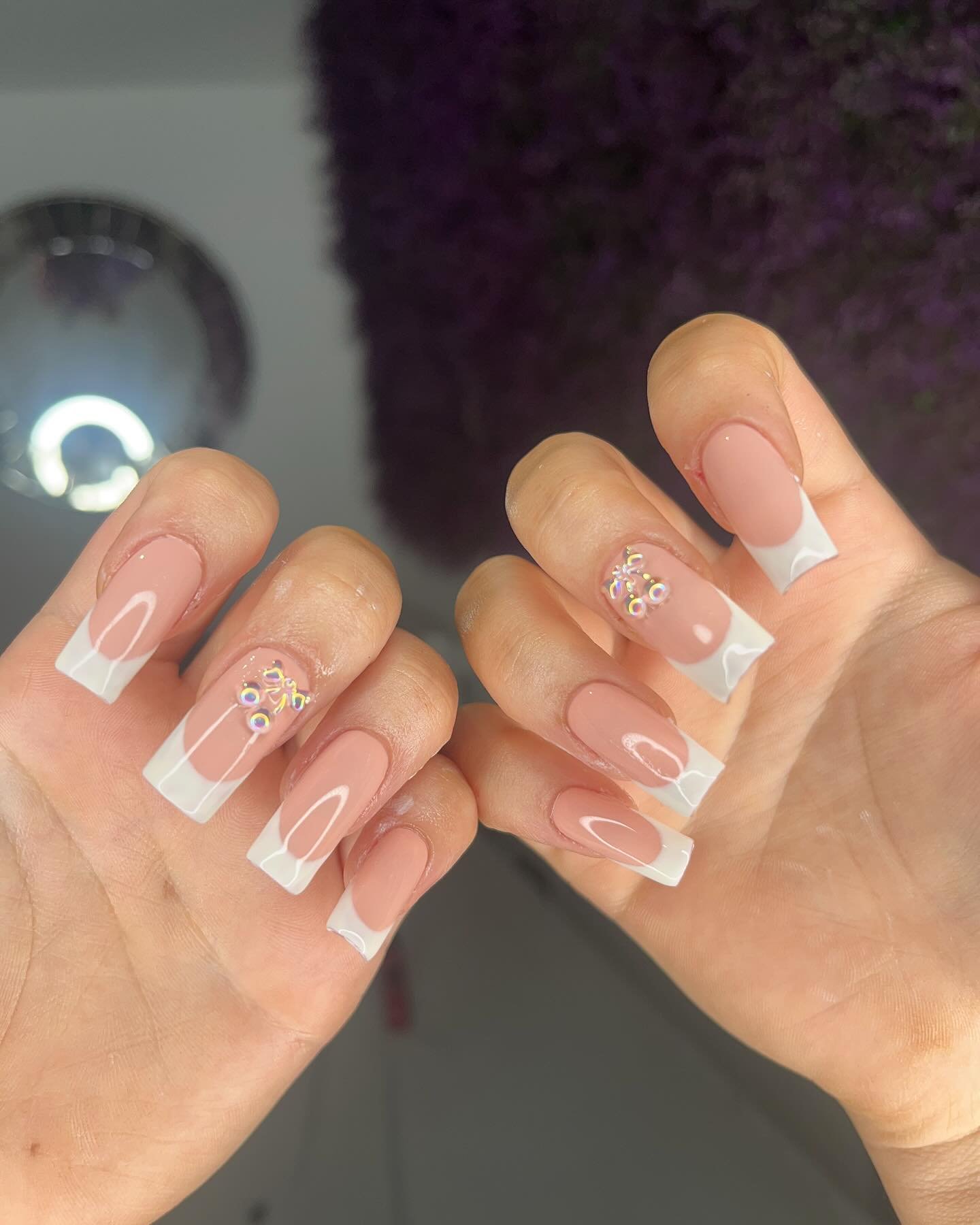 Some beautiful, classic French tips done today! 😻🤍can’t go wrong with a set of frenchies #thegelbottle #gelnails #nails💅 #frenchtipsnails