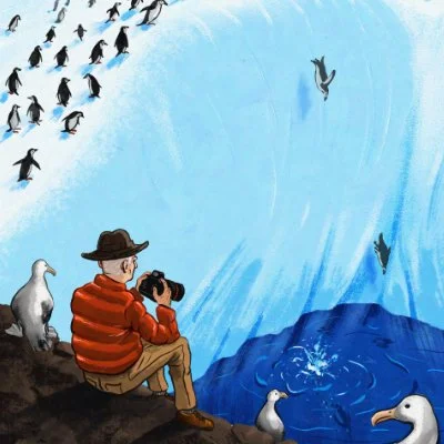“Salgado in Antarctica” editorial illustration