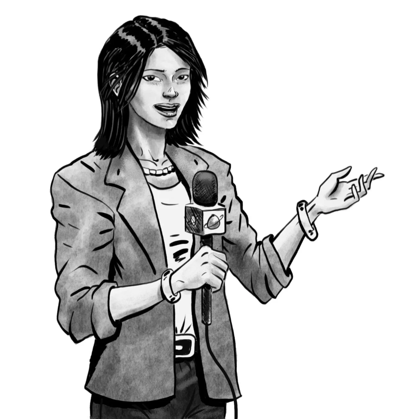 Illustration of TV reporter