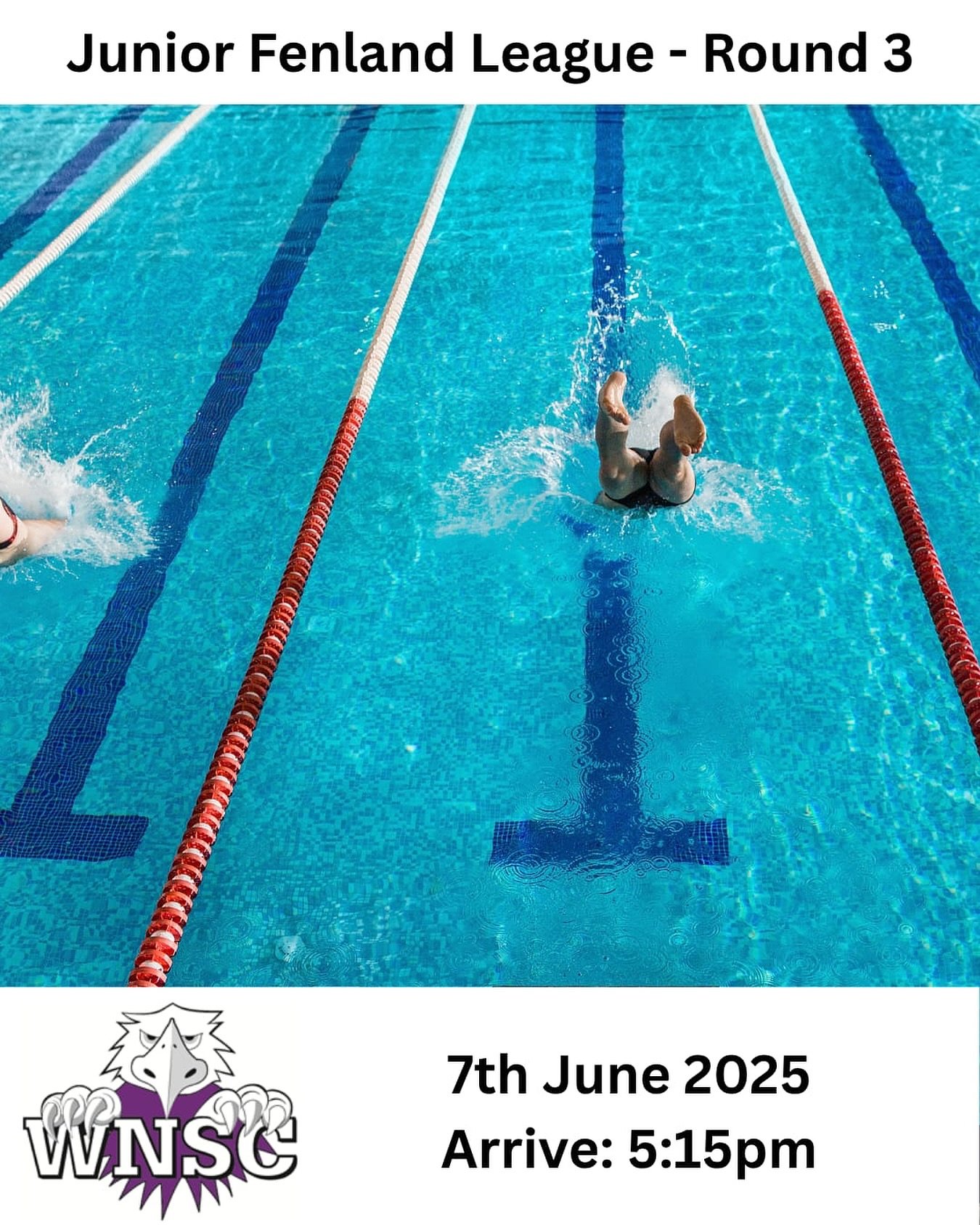 Round 3 of the Junior Fenland League is a &ldquo;home&rdquo; pool draw for the Purple Army.

Good luck to all swimmers racing tomorrow - it promises to be a loud one!

📍 Alive St James Swimming Pool, King&rsquo;s Lynn 

🕐 Swimmers arrive: 5:15pm
Do