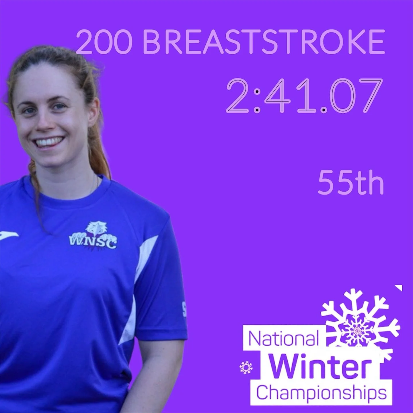 Congratulations to Sarah for her impressive performance in the 200 breaststroke at this morning&rsquo;s Winter Nationals! With a time of 2:41.07, she secured 55th place overall.

#wnsc #westnorfolkswimmingclub #pondsforge #winternationals2025 #swimen