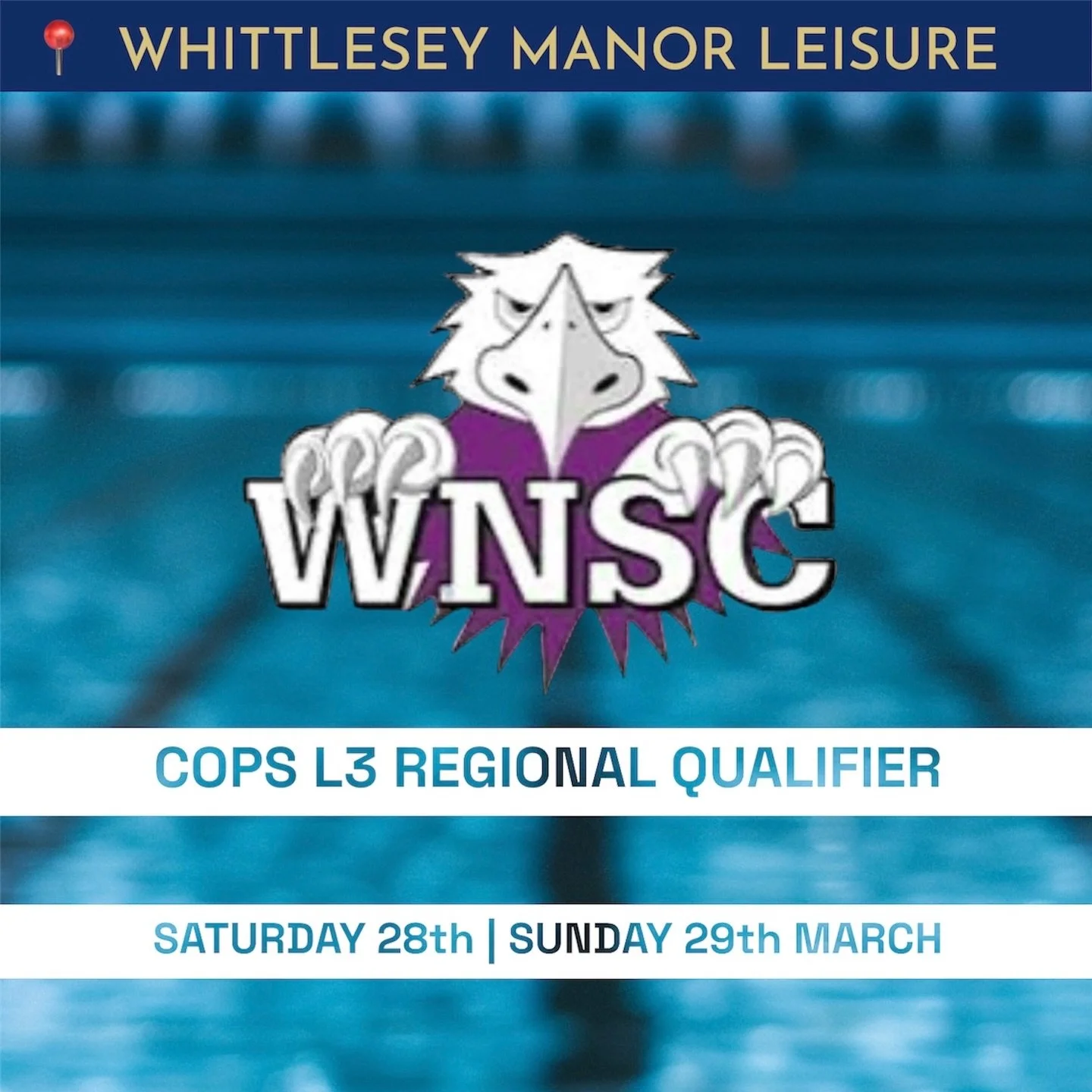 🏊🏻&zwj;♀️ COPS L3 REGIONAL QUALIFIER 🏊🏻&zwj;♂️

🗓️ Saturday 28th &amp; Sunday 29th March 2026

🕟 Arrival Times:

Session 1: Arrive at 12:40
Session 2: Arrive at 17:05

Session 3: Arrive at 09:20
Session 4: Arrive at 13:05

⚠️important: if your 