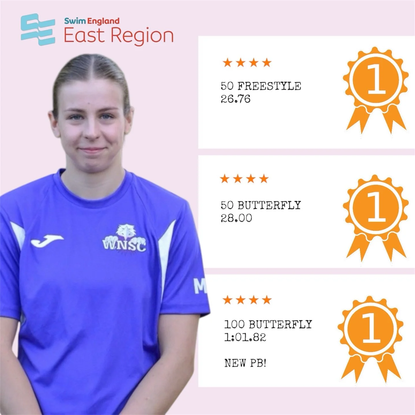Our regional swimmers had an incredible weekend at the Swim England Regional Long Course Championships being held in Norwich this bank holiday weekend, bringing home a collection of medals between them.

Millie secured gold medals in three of her eve