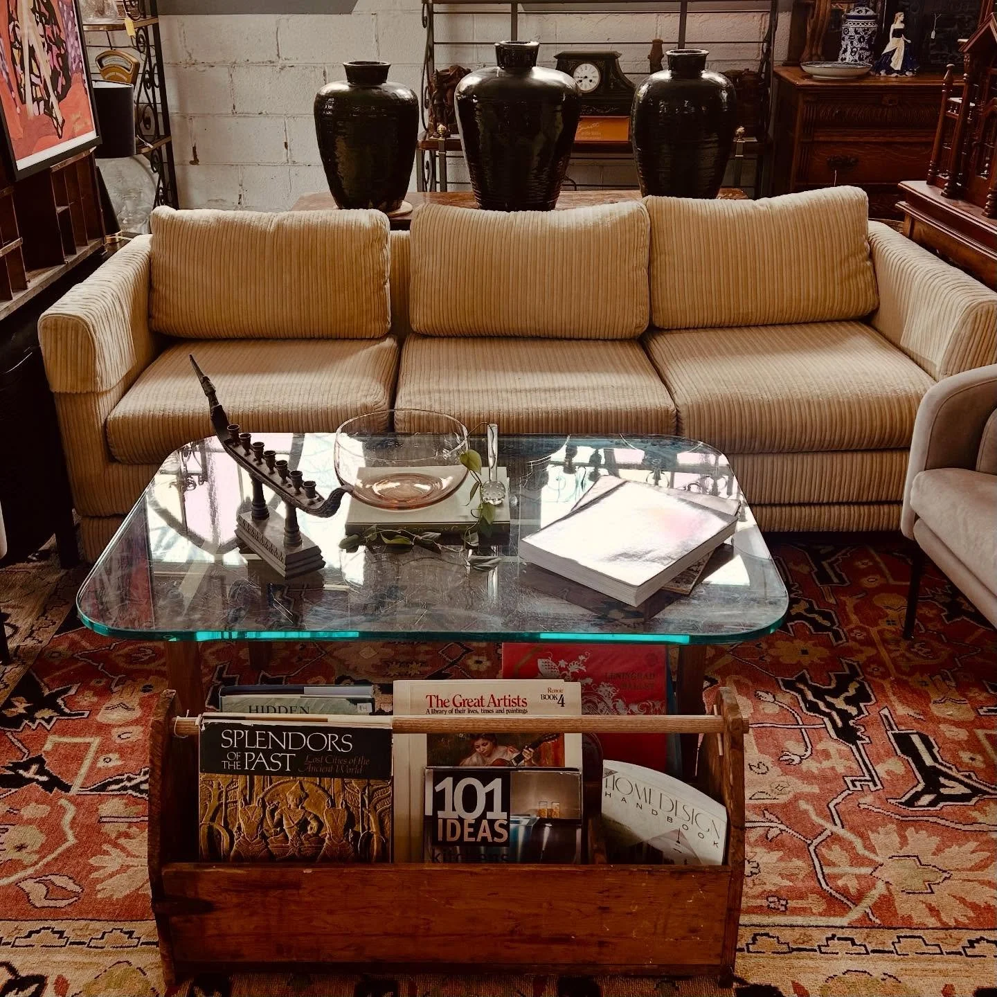 There might be rain in the forecast but this buttercream corduroy couch has sunshine vibes.