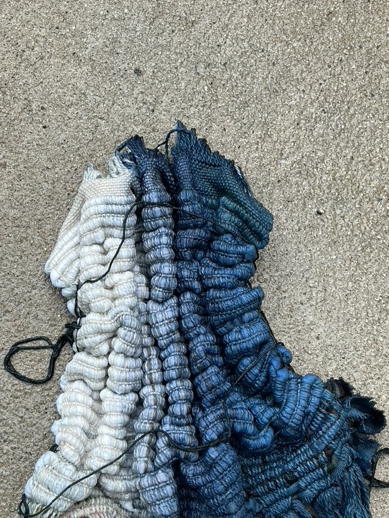 Woven shibori  and indigo