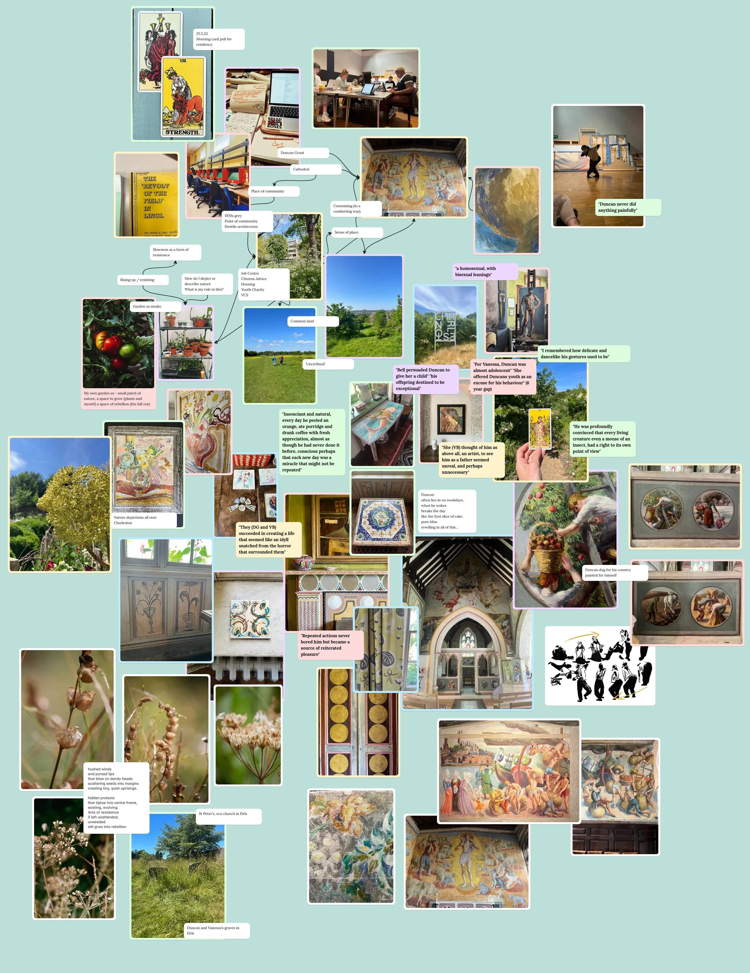 Artwork created as part of unweeded with Zara sands and Kim Thompson. Collage work that explores the life and work of Duncan Grant as an artist, conscientious objector, father, friend and lover.