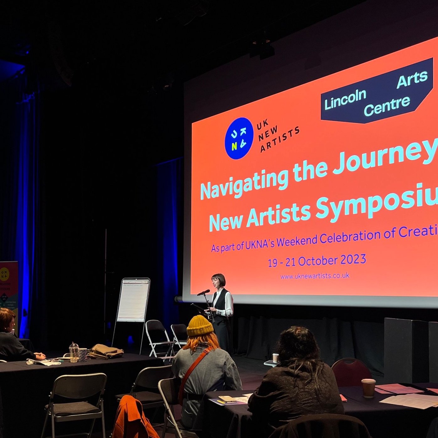 Georgia Preece performing at a UK New Artist symposium event, 'Navigating the Journey: New Artists Symposium' during UKNA's Weekend Celebration of Creativity event.