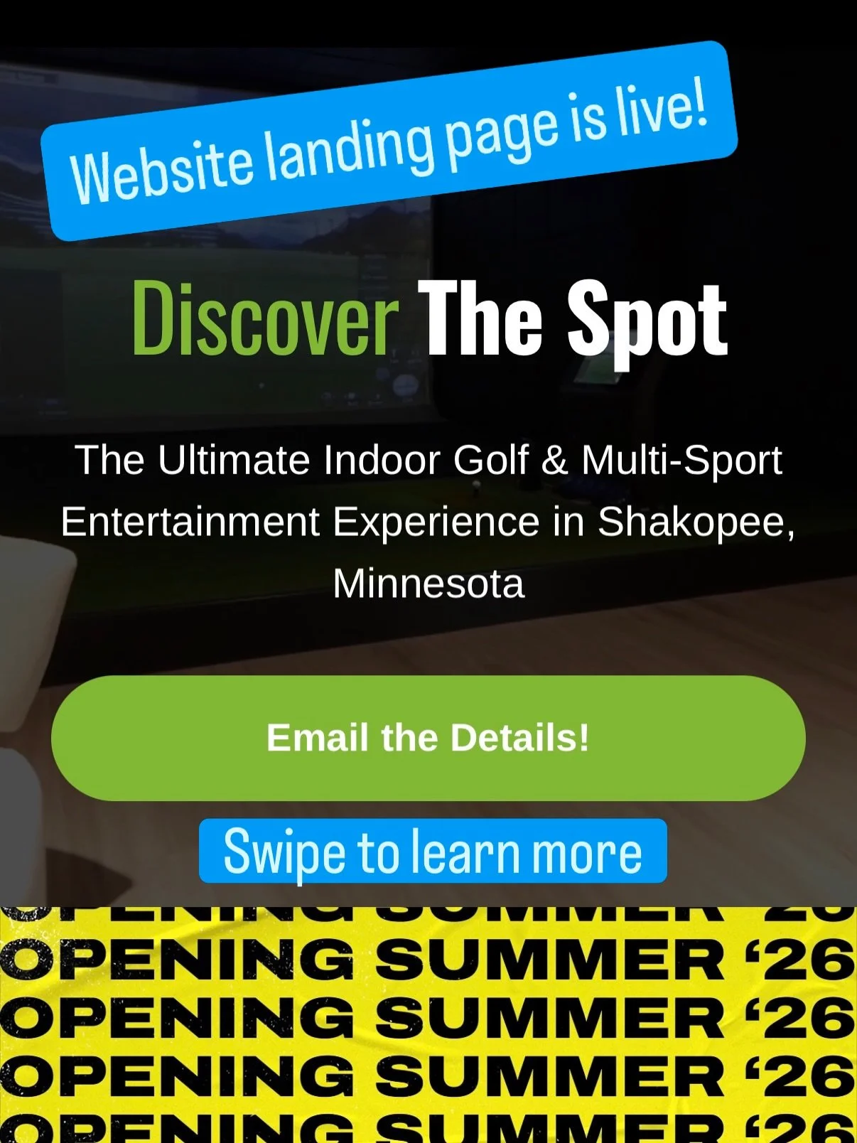 Check out 👉 thespotmn.com 👈

The website landing page is live! 😎🤘✨

Let us know what you&rsquo;re thinking. Join our emai list to:
- stay up to date on build out
- first to know when memberships become available
- exclusive early birdie deals &am