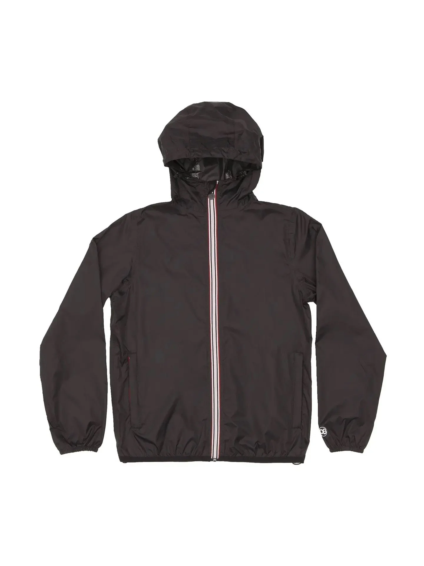 O8 Lifestyle Black Full Zip Packable Rain Jacket & Windbreaker