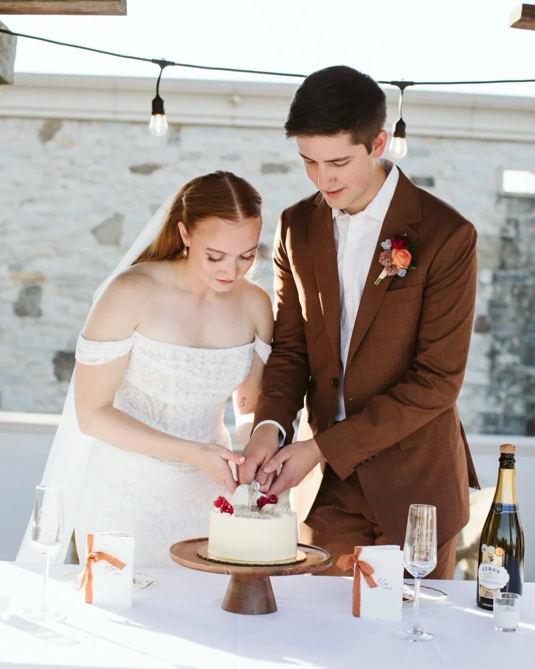 Part two of Olivia &amp; Mason&rsquo;s beautiful wedding 🤍

After the ceremony, these two snuck away to the rooftop terrace for a quiet cake cutting and a champagne toast, just the two of them soaking it all in. Then we wandered the grounds together