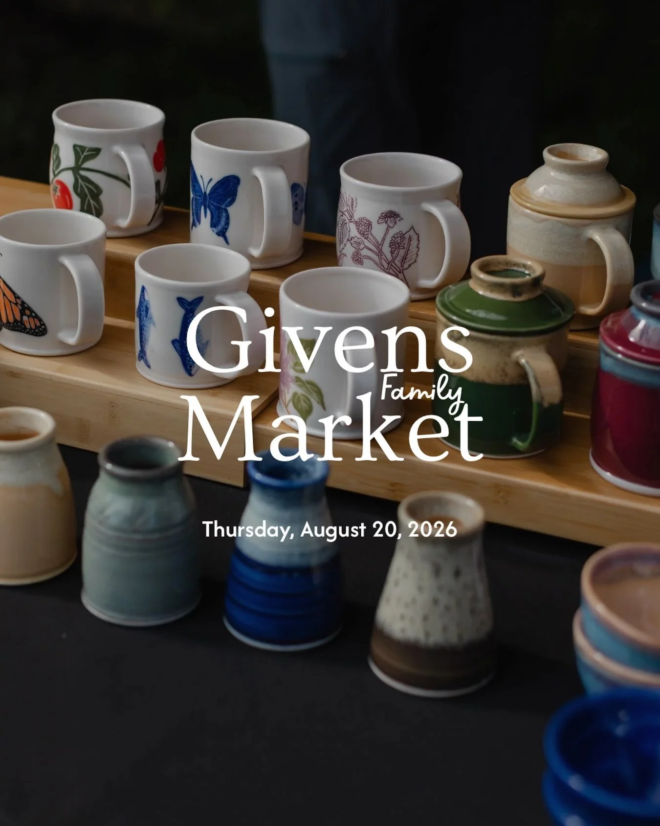 Hello, friends! This Thursday is our Givens Family Market!

Stop by for an afternoon of shopping, delicious food, and good company. Bring your lawn chair or a picnic blanket, settle in, and enjoy the afternoon with us at the farm. We&rsquo;d love to 