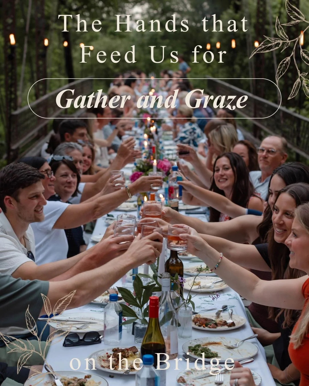Only a few spots left for our Gather and Graze on the bridge this Friday! 
Ticket sales close Wednesday night, so don&rsquo;t miss our last outdoor dinner of the season. 
*Register your seat by clicking on the link in our bio. Here&rsquo;s a little p