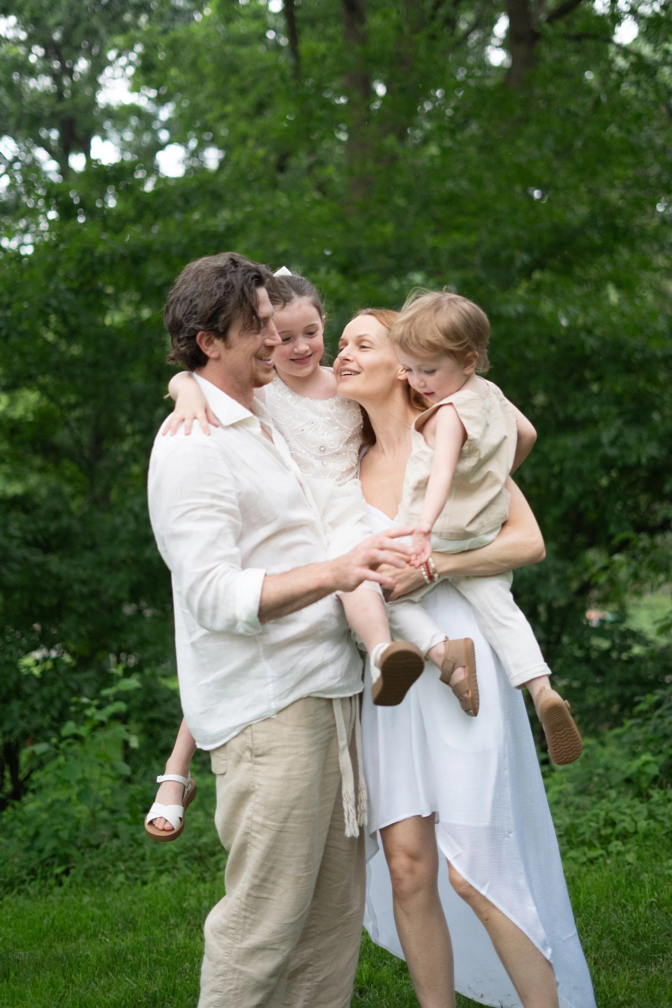 The Foleys, Joseph, Nada, Freya and Philip, out in central park.