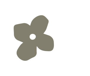 Silhouette of a five-petaled flower with a circular center