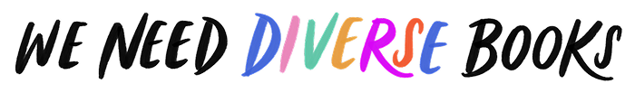 Text graphic reading 'We Need Diversity Books' with colorful, stylized letters.