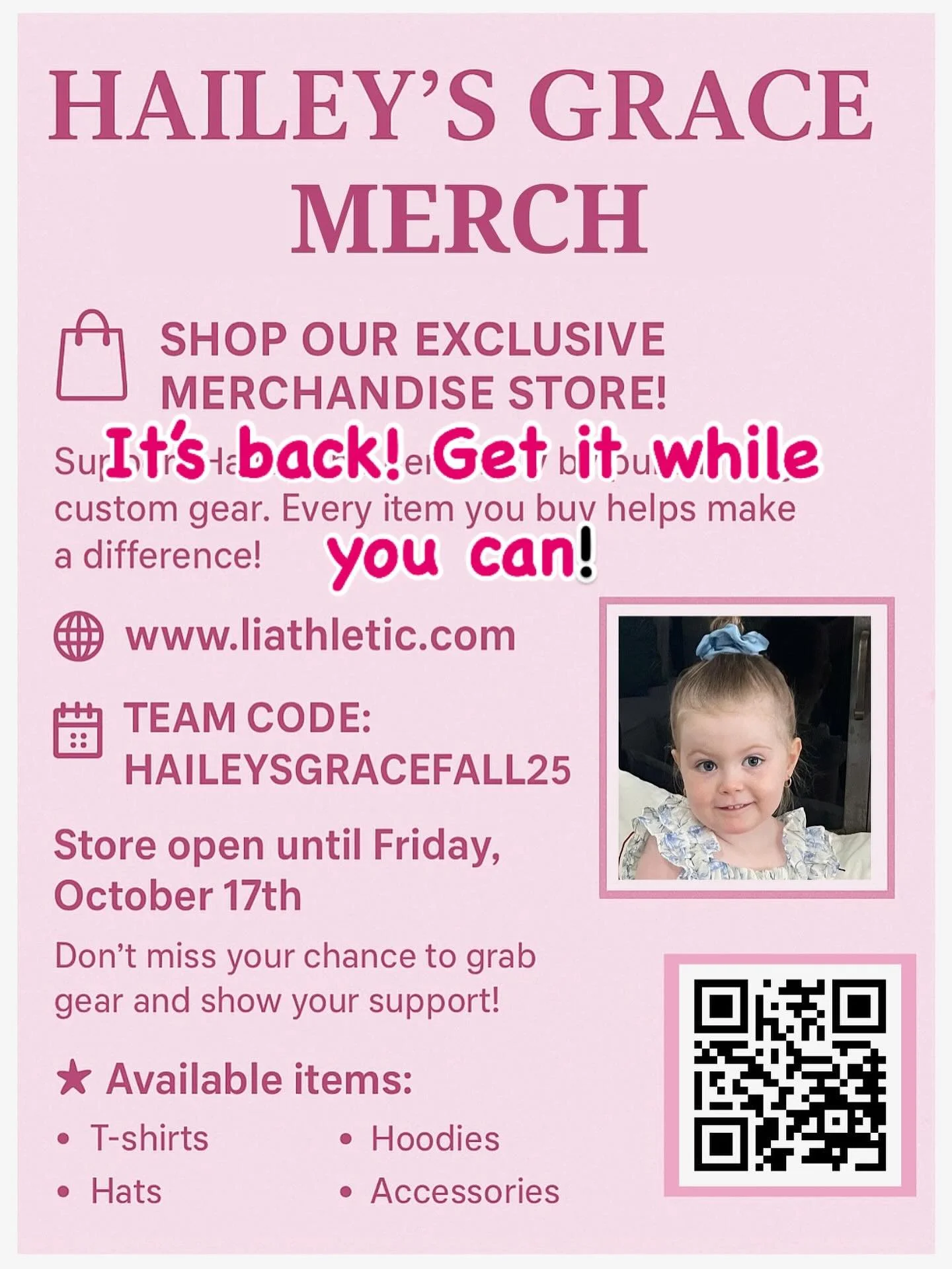 Back by popular demand! Now come shop before it’s gone!