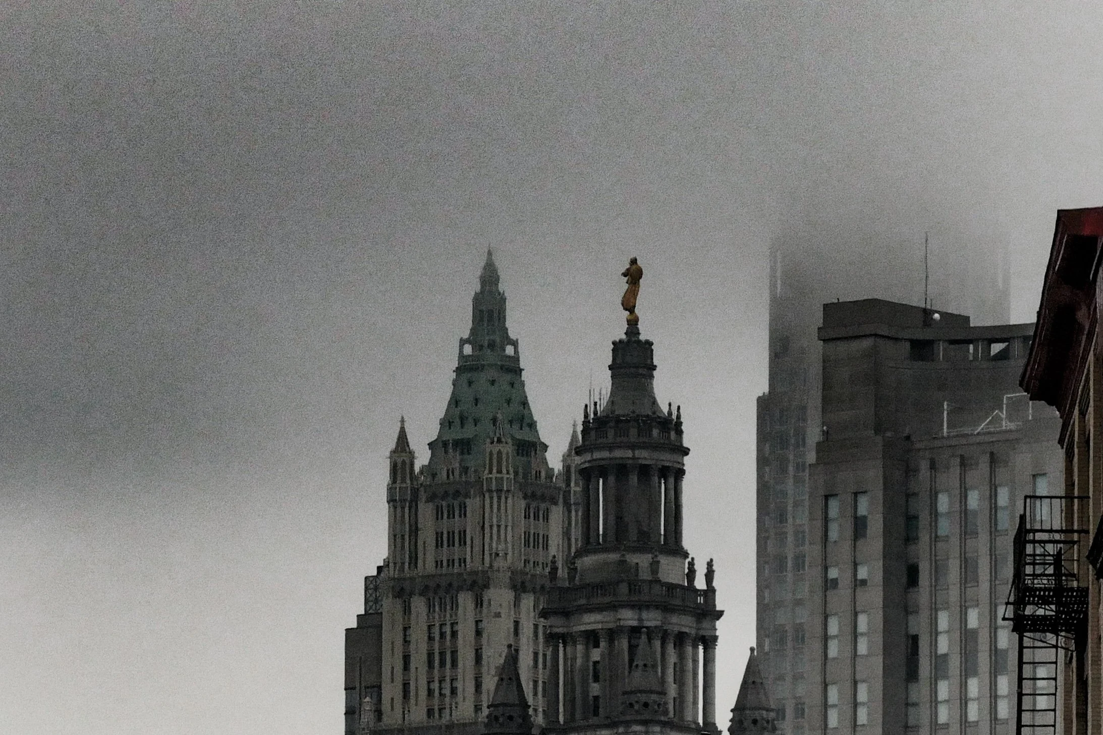 NYC shrouded skyline