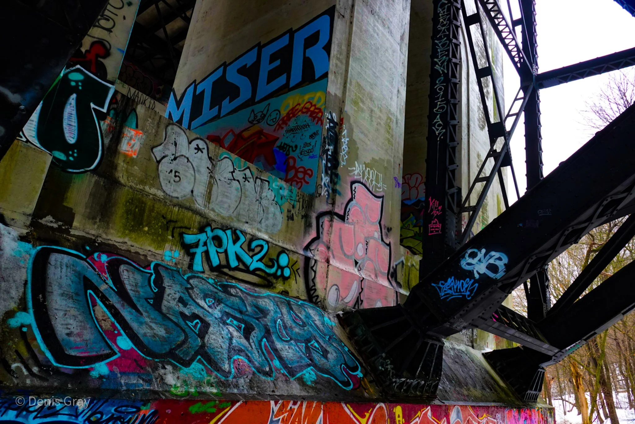 Artistic endeavours, under the Vale of Avoca Bridge, Yellow Creek, Toronto