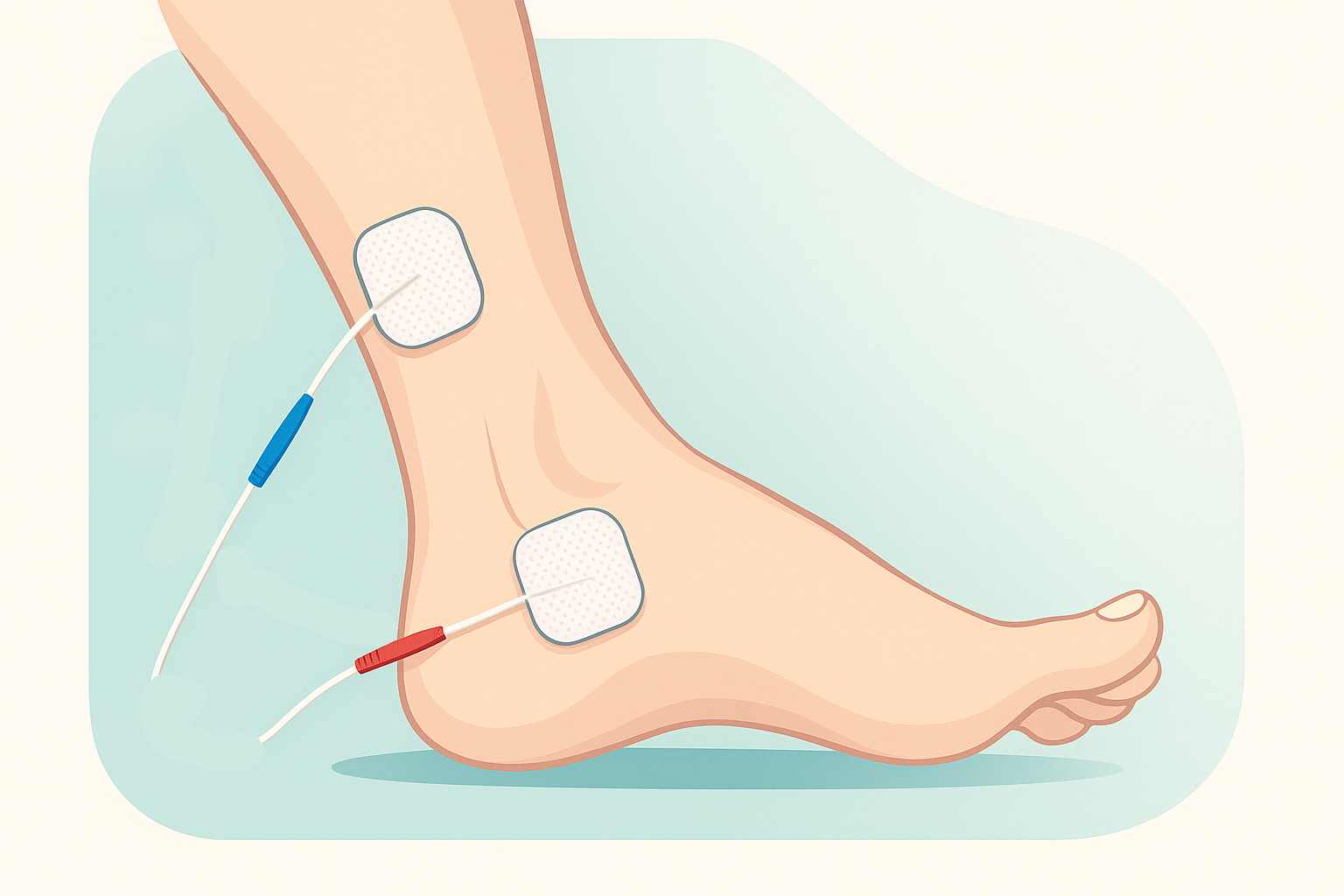Illustration TENS mit zwei Elektroden