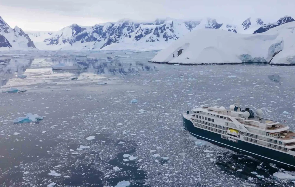 Swan Hellenic expedition ship in Antarctica