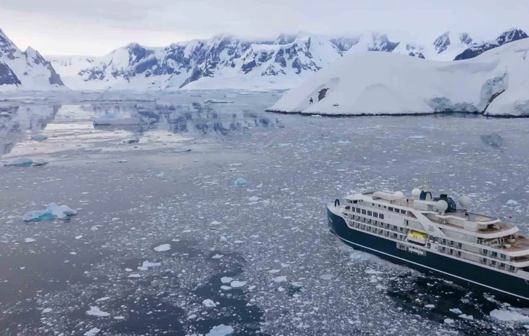 Swan Hellenic expedition ship in Antarctica