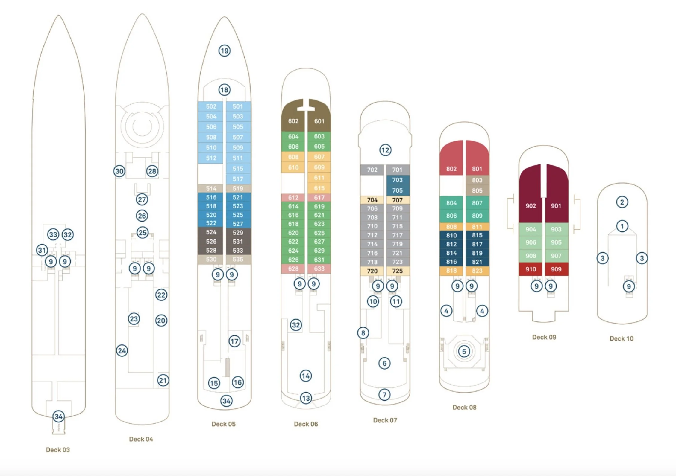 Scenic Eclipse Full Deck Plan